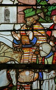Window depicting Animals kneeling before the Sacrament by French School